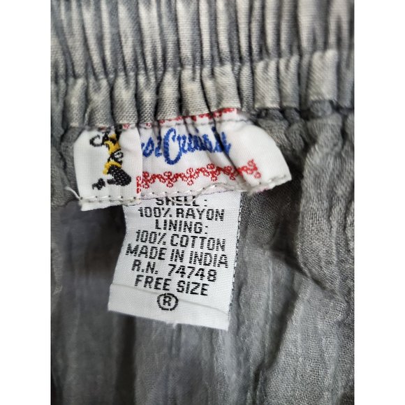 Just Cruising Embroidered A-Line Boho Skirt Hi-Low Rayon Gray One Size - Picture 6 of 6